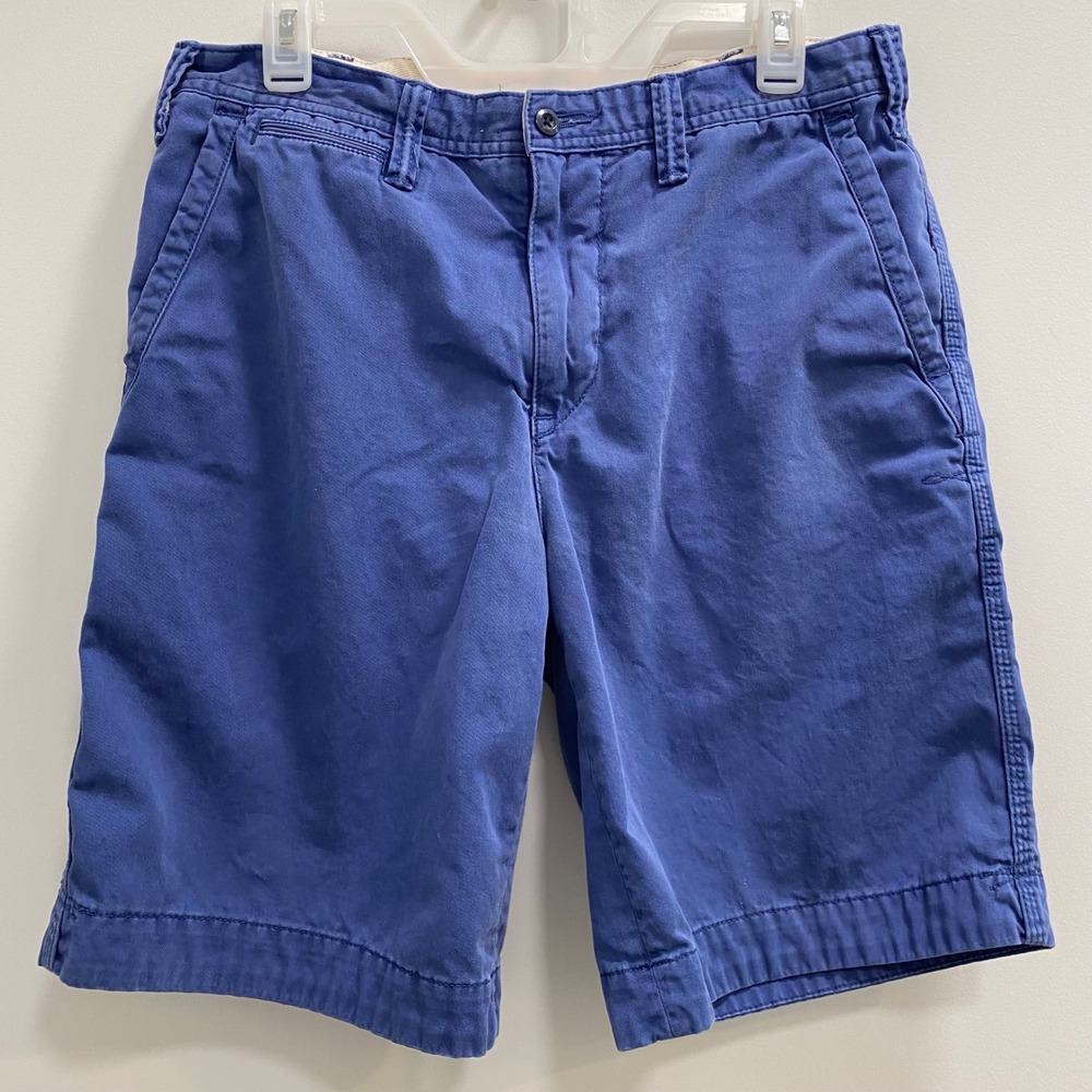 Polo Ralph Lauren Shorts Mens 32 Blue Chino Flat Front Cotton Classic Pony Logo